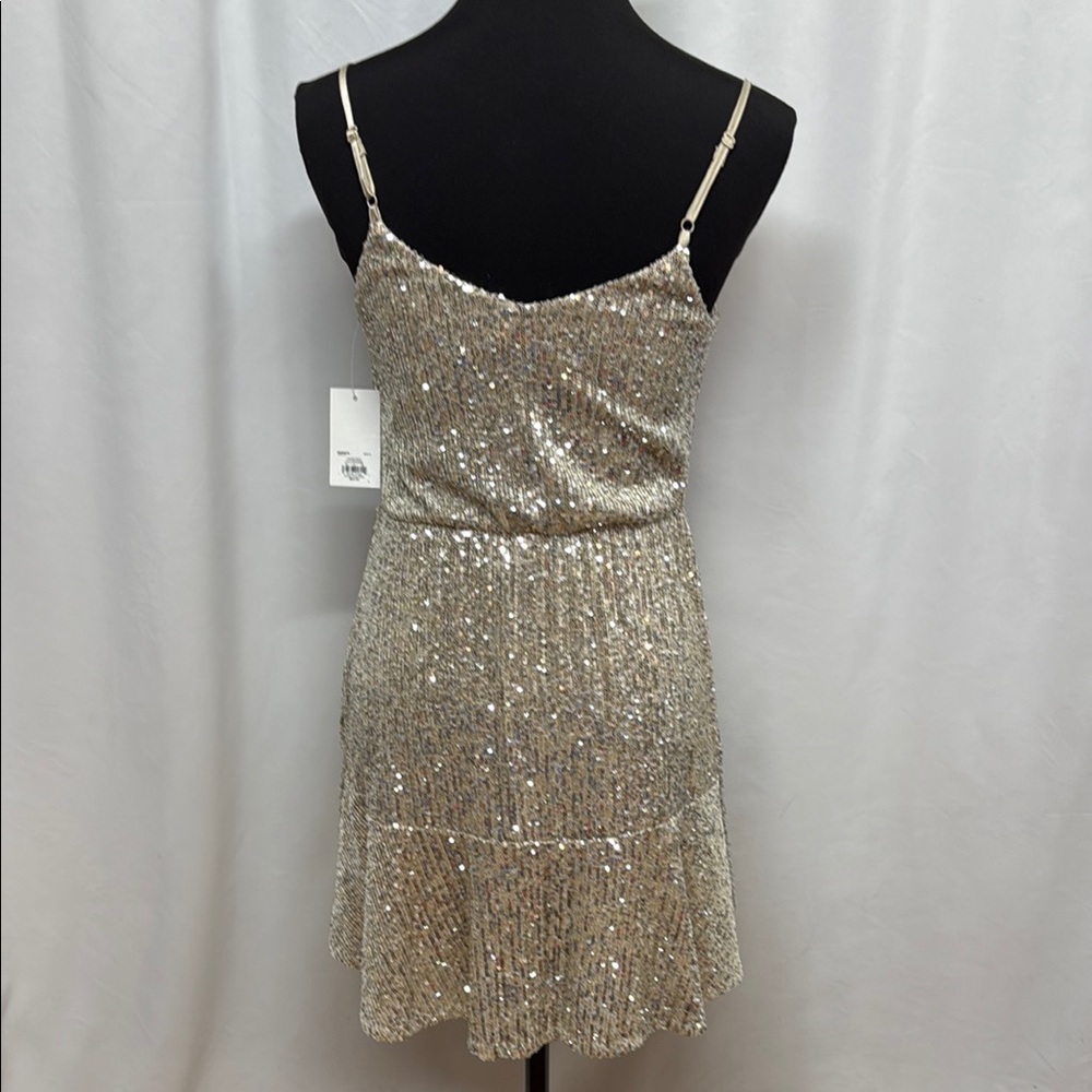 SO Juniors S Gold Sequin Mini Dress Party Cocktail Holiday NWT - Picture 3 of 6